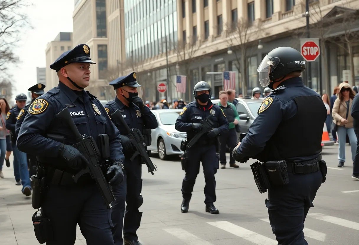Illustration of the conflict between federal and local law enforcement in Washington D.C.