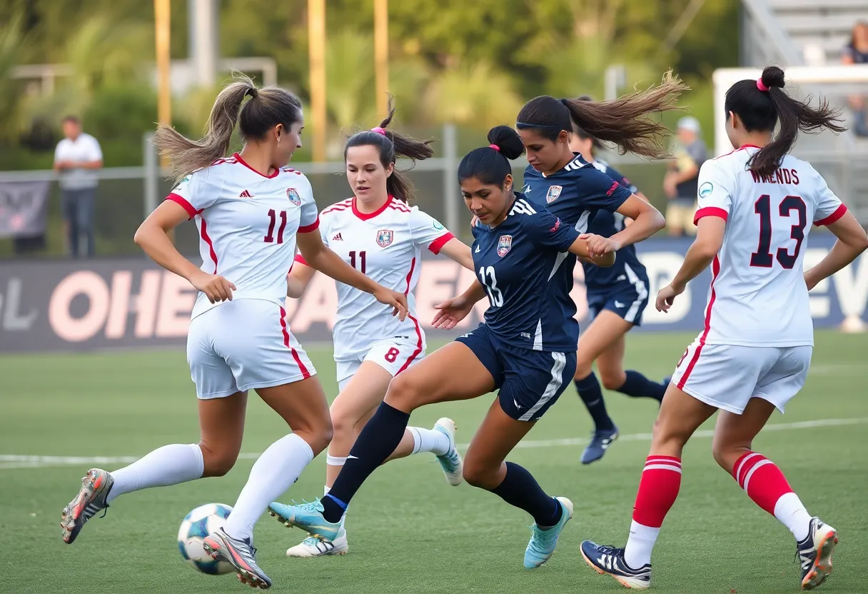 Women's soccer match between University of Texas and George Washington University.