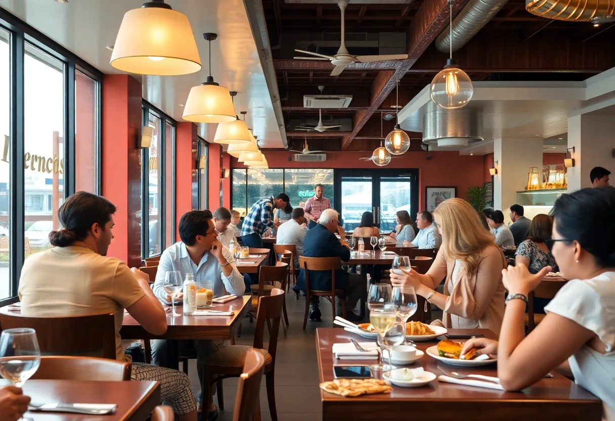 Patrons dining at Joe's Seafood and Prime Steak restaurant