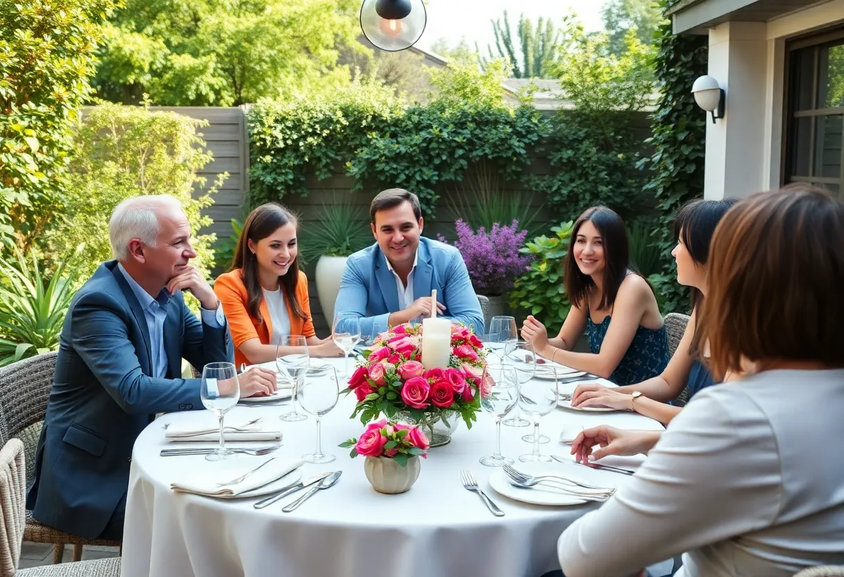 Dinner gathering of technology leaders in the Rose Garden