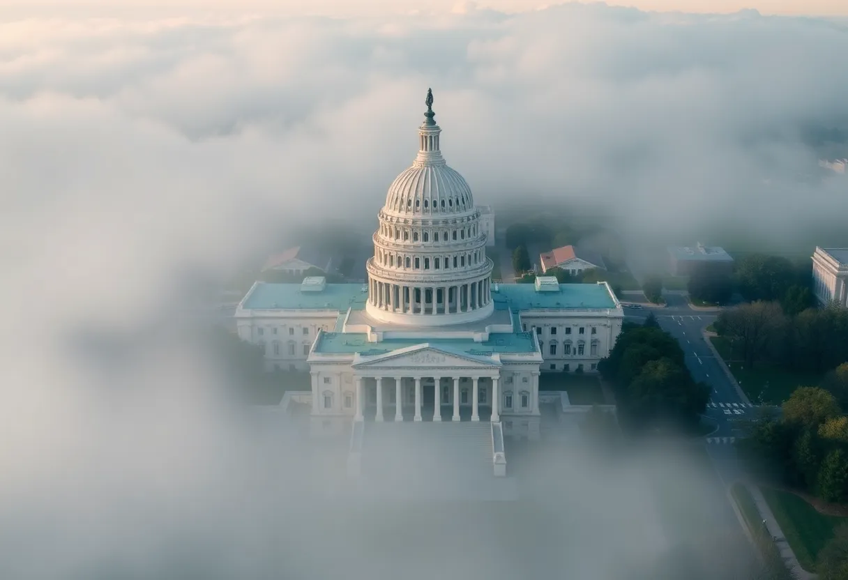 U.S. Capitol building under the evening sky