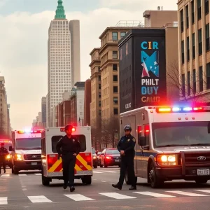 Washington D.C. cityscape with police units addressing crime issues.