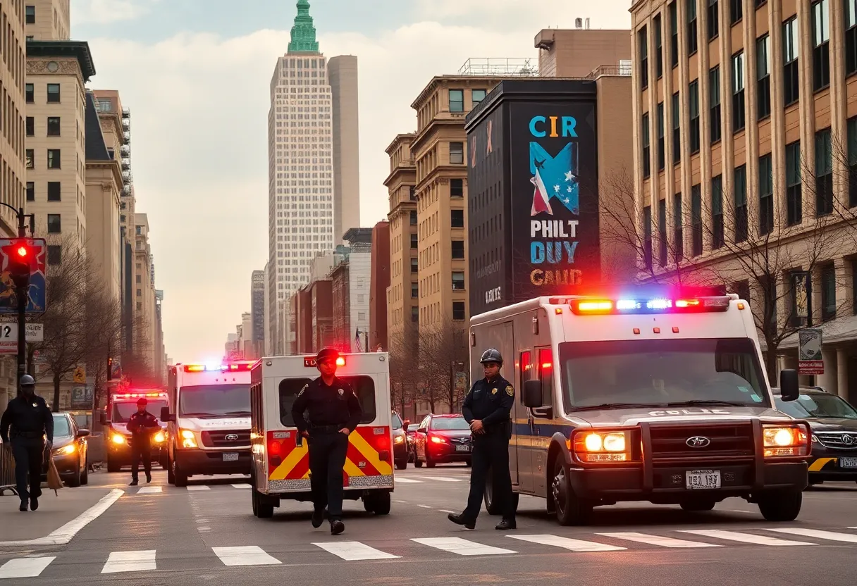 Washington D.C. cityscape with police units addressing crime issues.