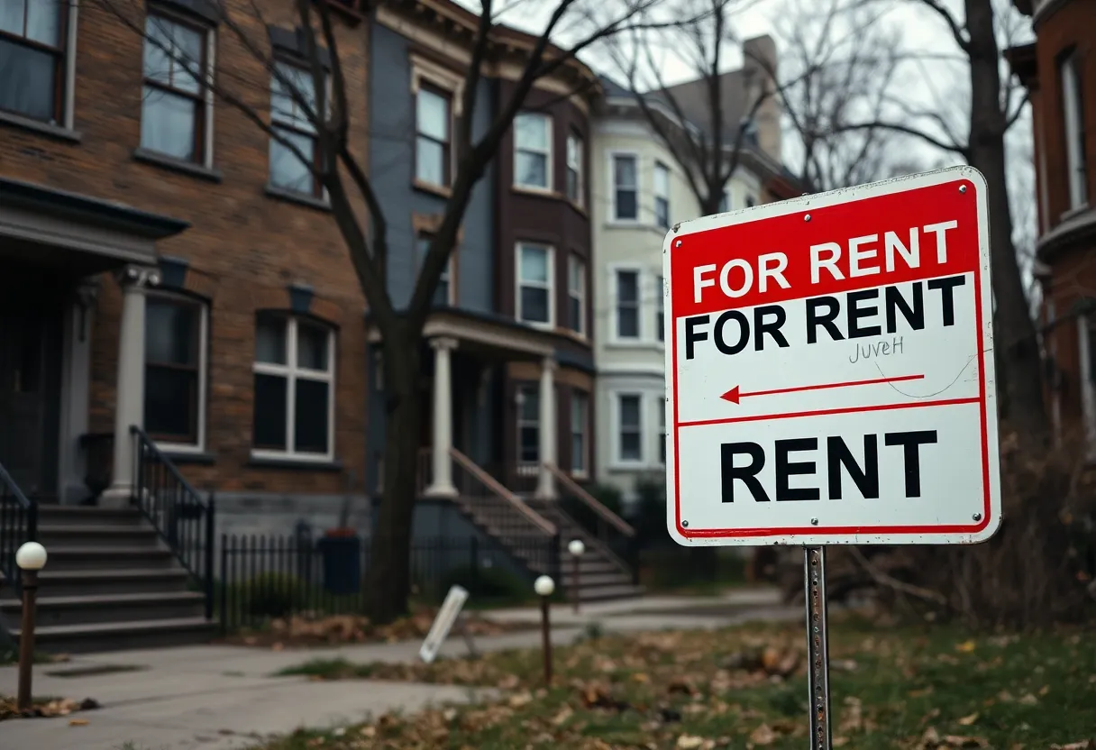 Urban scene of housing crisis in Washington D.C.
