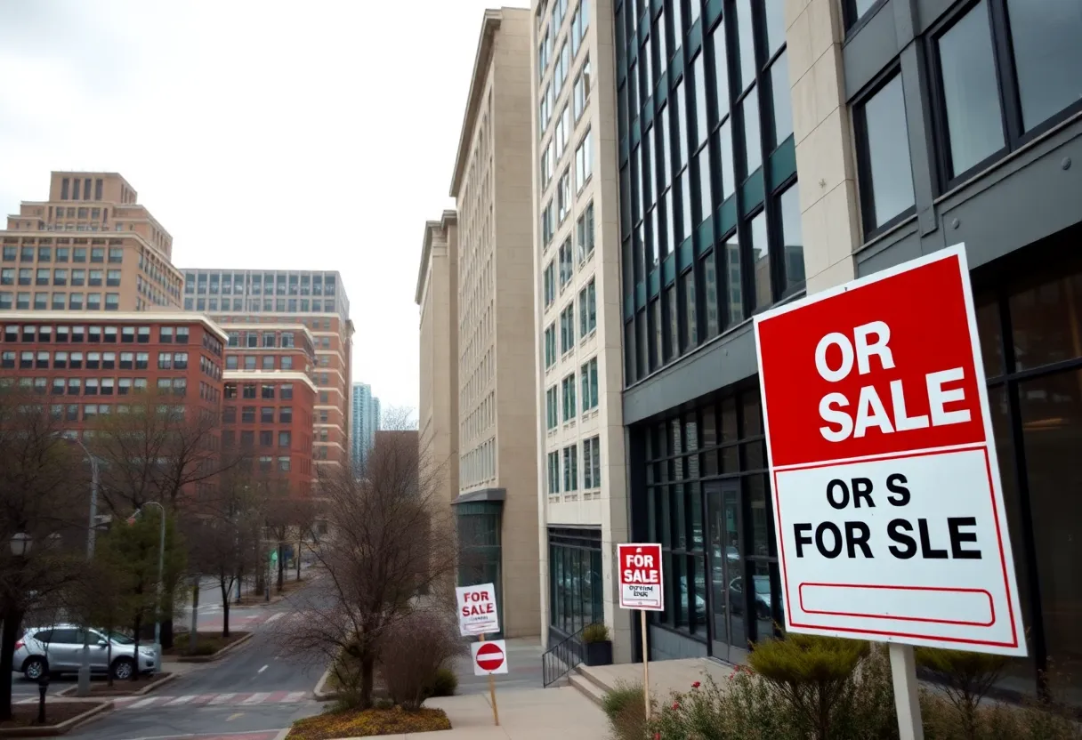 Empty office buildings in Washington D.C. indicative of rising unemployment