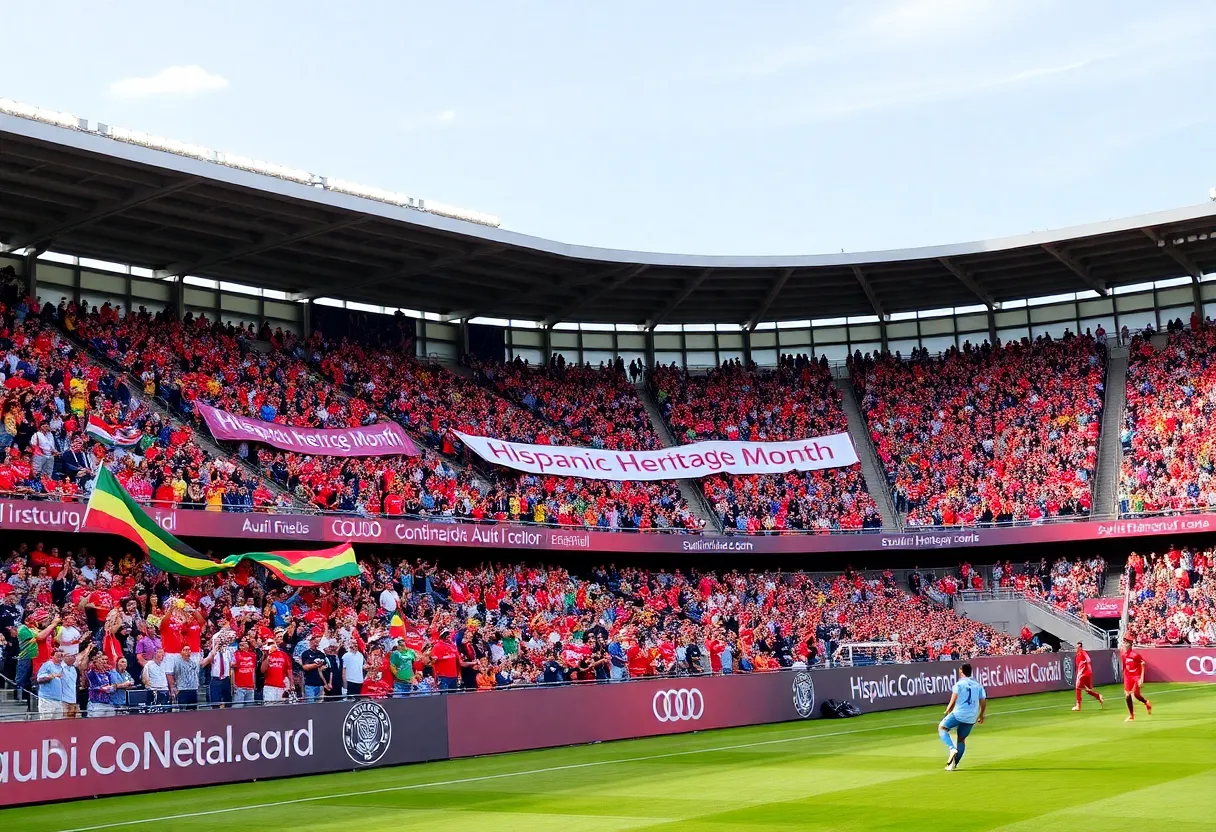 Fans cheering at the Washington Spirit vs Houston Dash soccer match