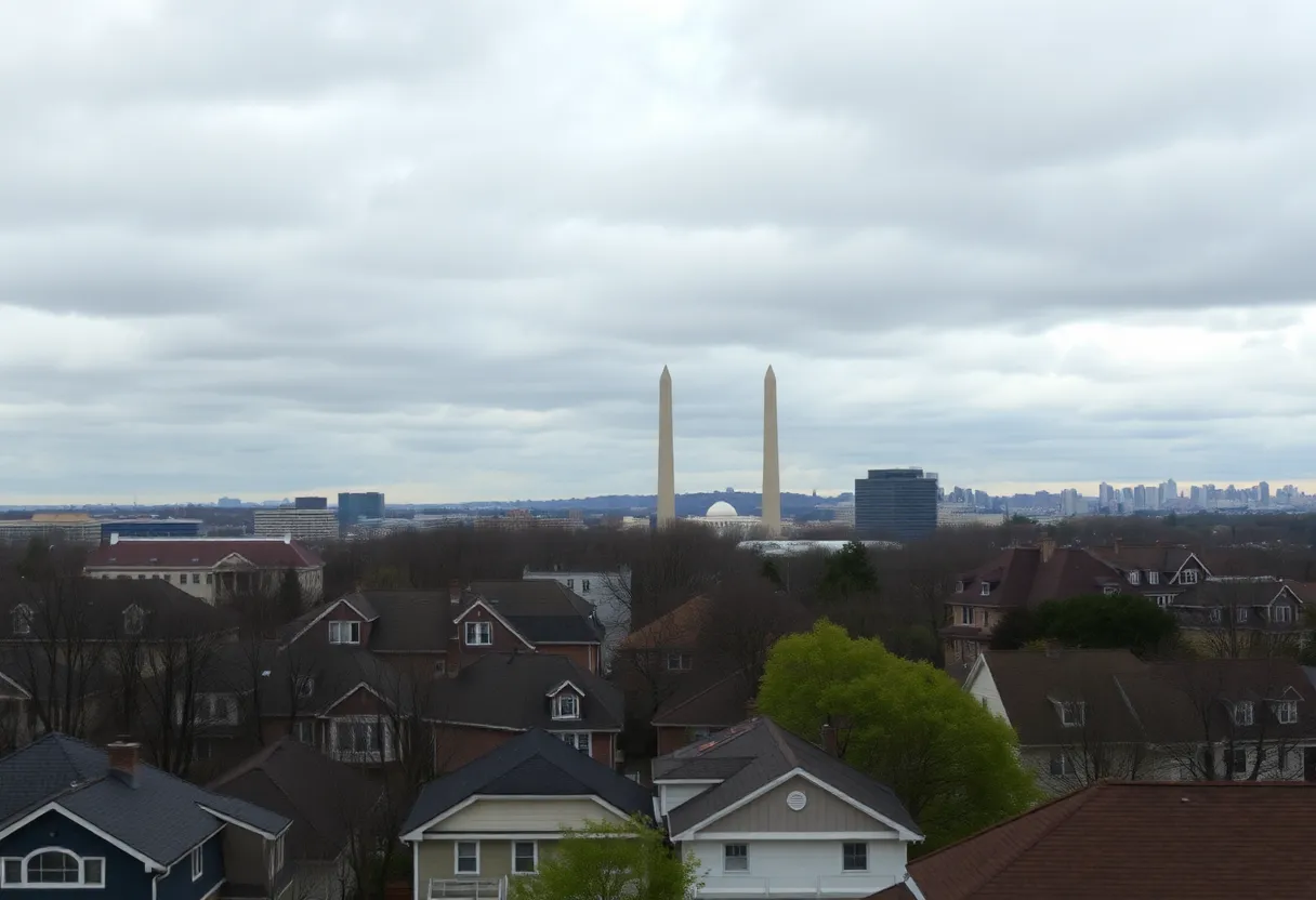 Scenic view of Washington, D.C. skyline symbolizing economic struggles