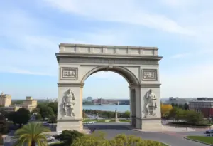 Concept design of the Arc de Trump near the Potomac River