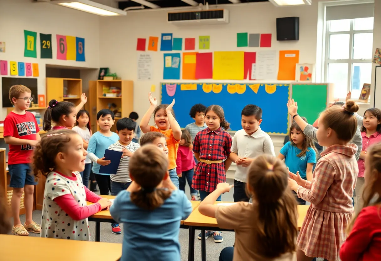 Children participating in performing arts classes at Imagination Stage