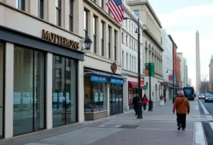 Empty streets in Washington, D.C. during a government shutdown