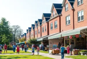 Families enjoying community activities in suburban New York.