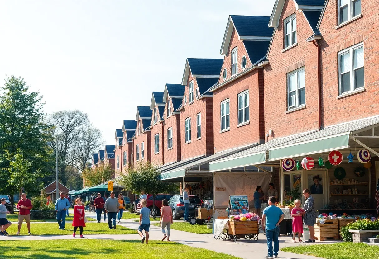Families enjoying community activities in suburban New York.