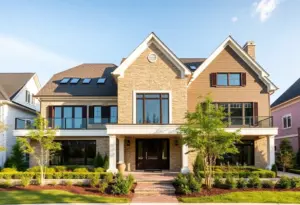 A stunning custom home designed in Washington DC with a well-planned landscape.