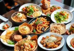 A variety of dishes from D.C. restaurants showcasing diverse cuisines.