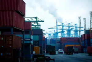 Factories and shipping containers representing Washington's manufacturing sector