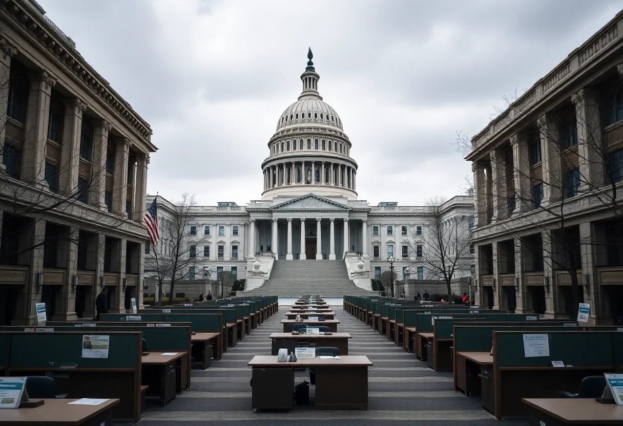 Empty federal offices due to the government shutdown