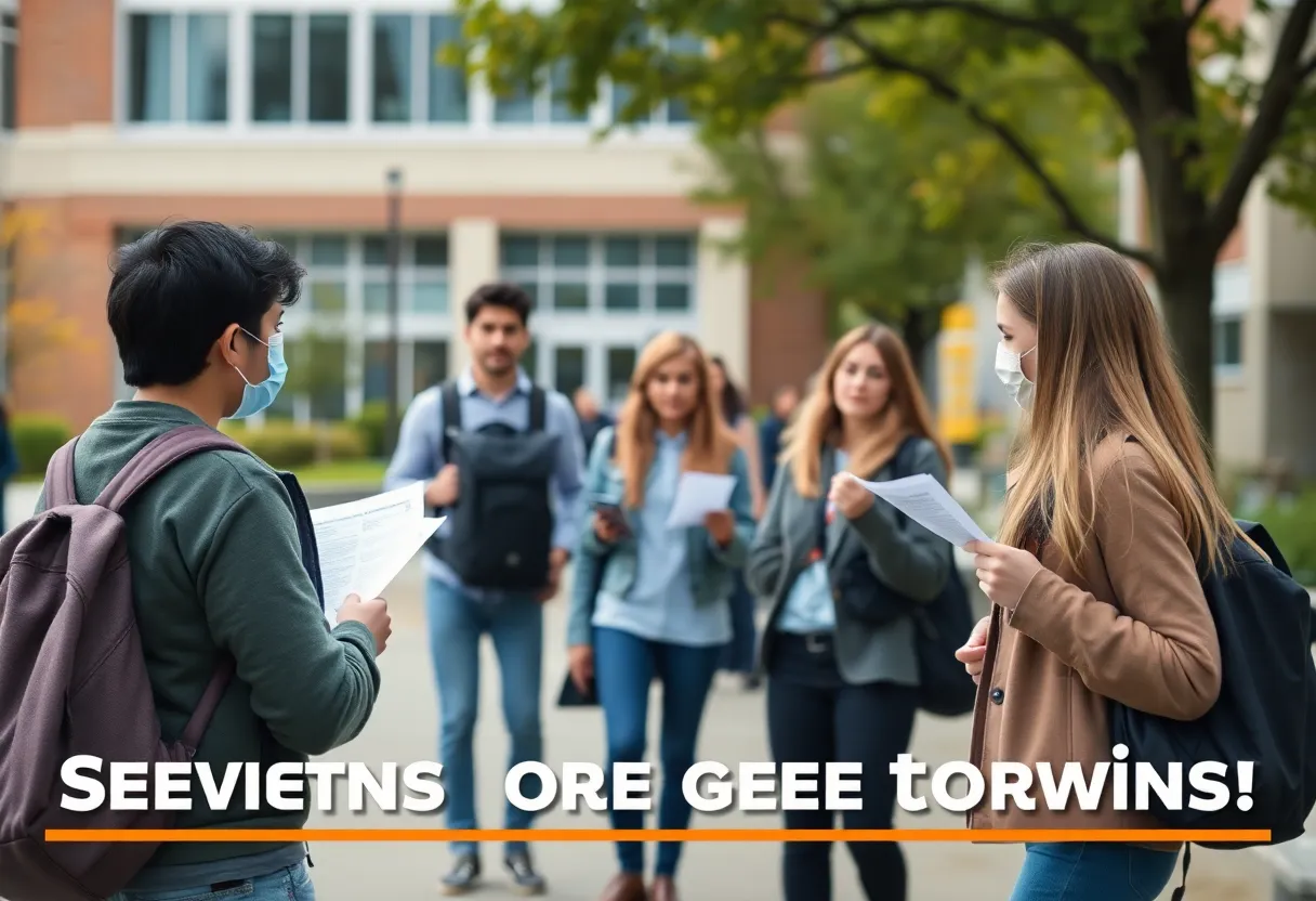 Students at Georgetown University expressing concerns over violent flyers.