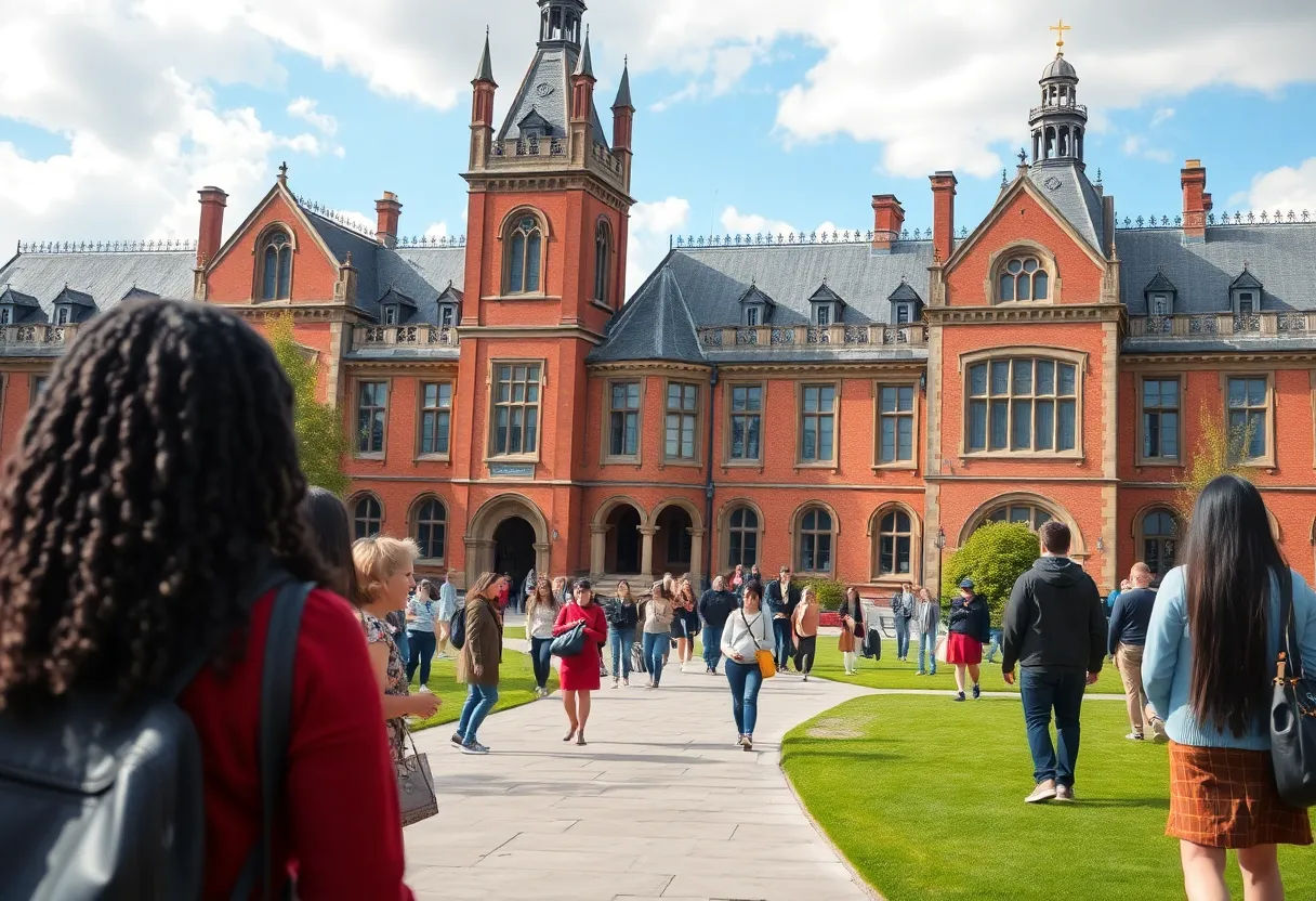 Campus of Georgetown University highlighting historical architecture and students