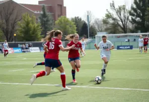 Georgetown women's soccer team playing in a match