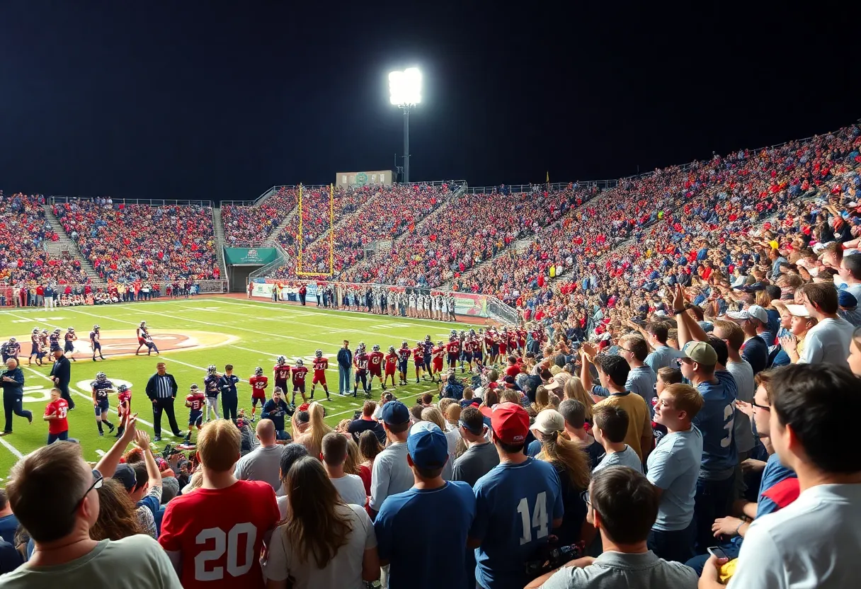 High school football game in Washington DC metro area