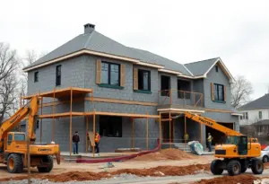 Construction site for a new home in Washington DC