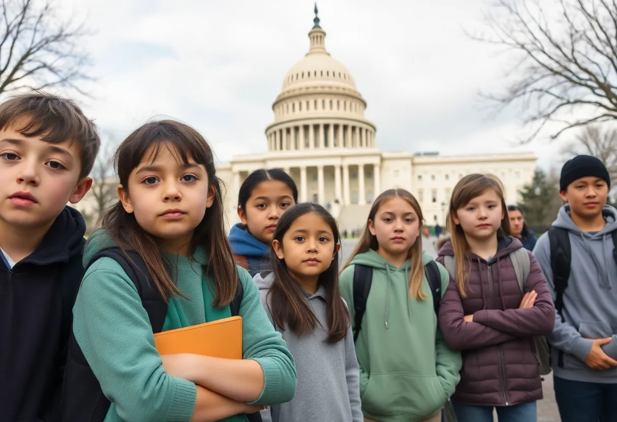 Disappointed students outside the U.S. Capitol