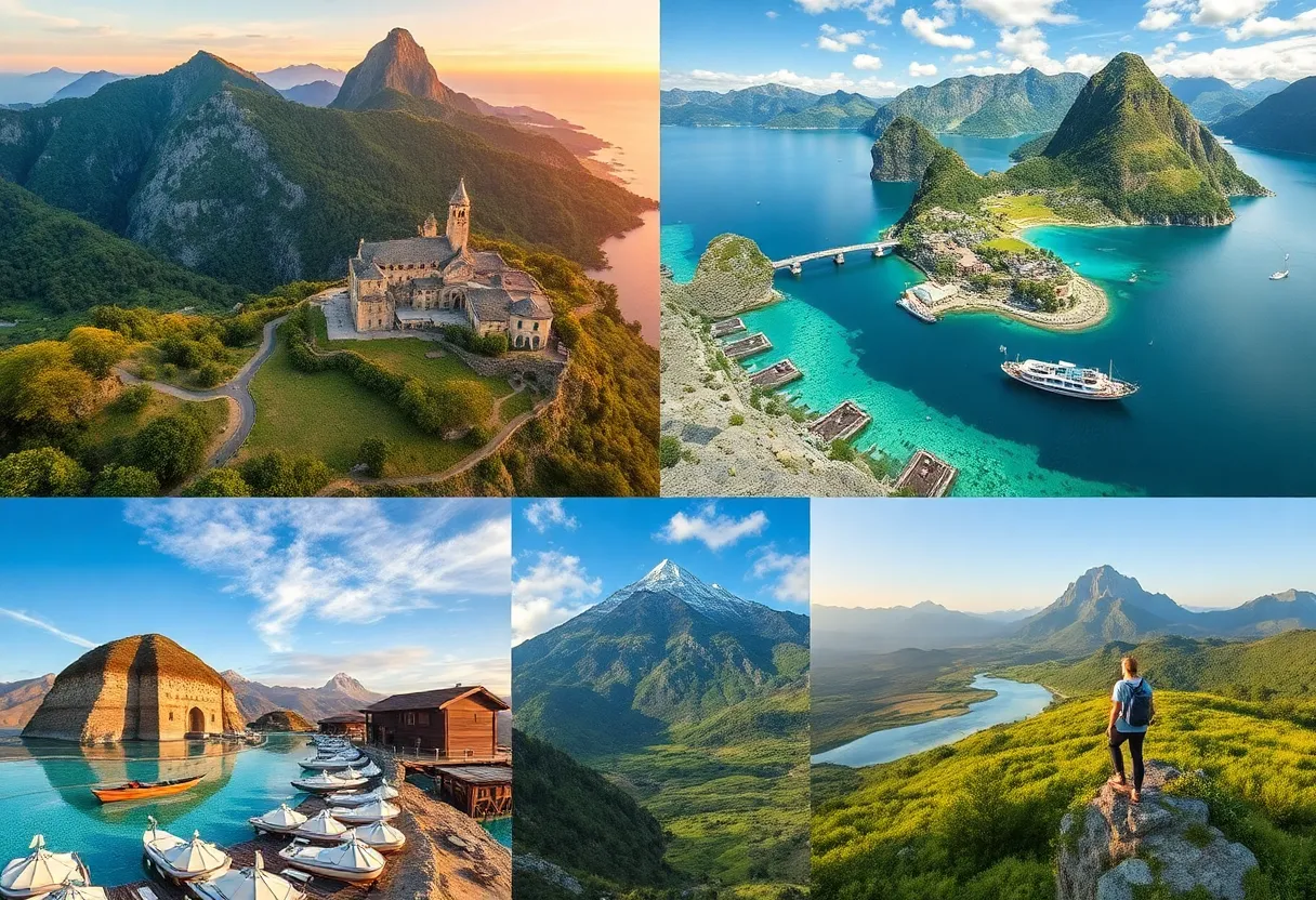 Collage of various travel destinations showcasing independent travel design.