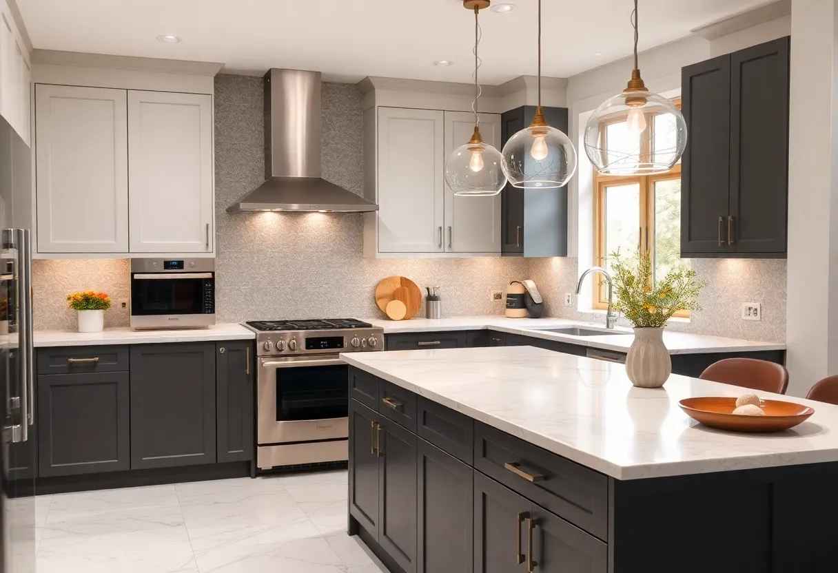 Renovated kitchen showcasing modern design and fixtures