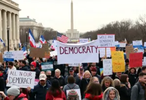 Demonstrators at the No Kings protest in Washington D.C.