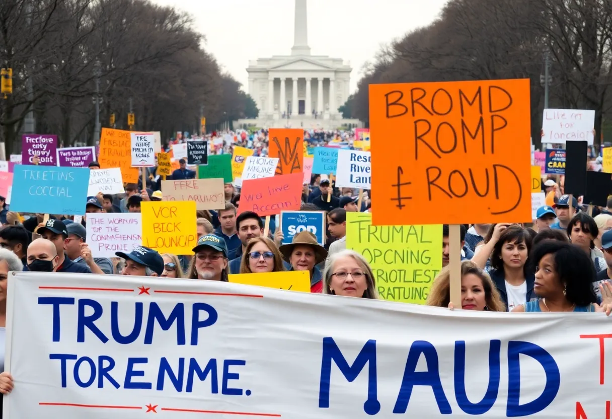 Participants gathering for the No Kings rally in Washington D.C.