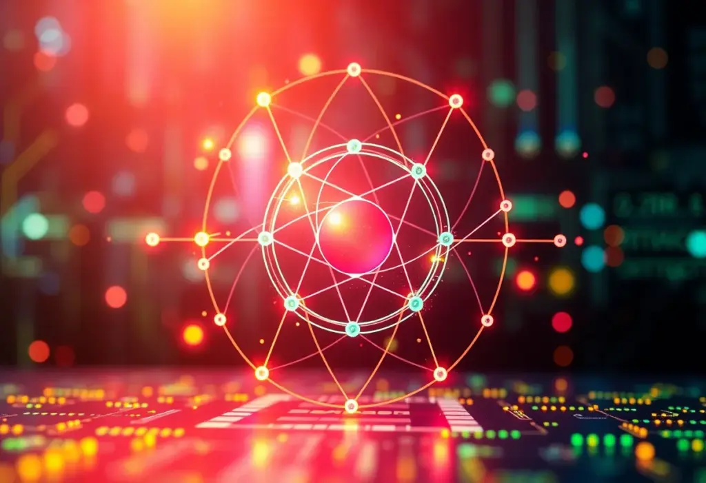 Abstract visualization of quantum computing technology