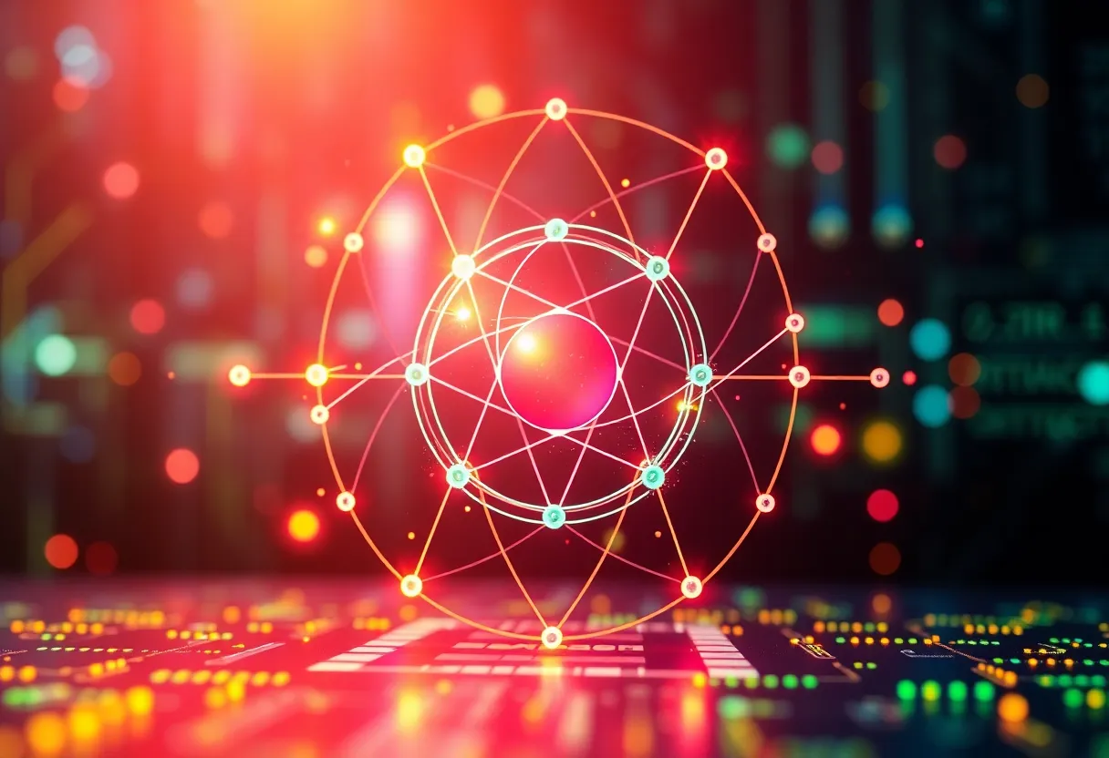 Abstract visualization of quantum computing technology