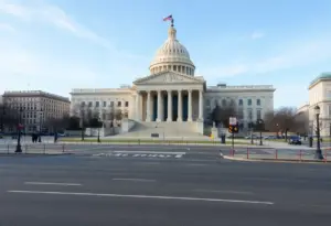 Closed federal building in Washington D.C. during shutdown