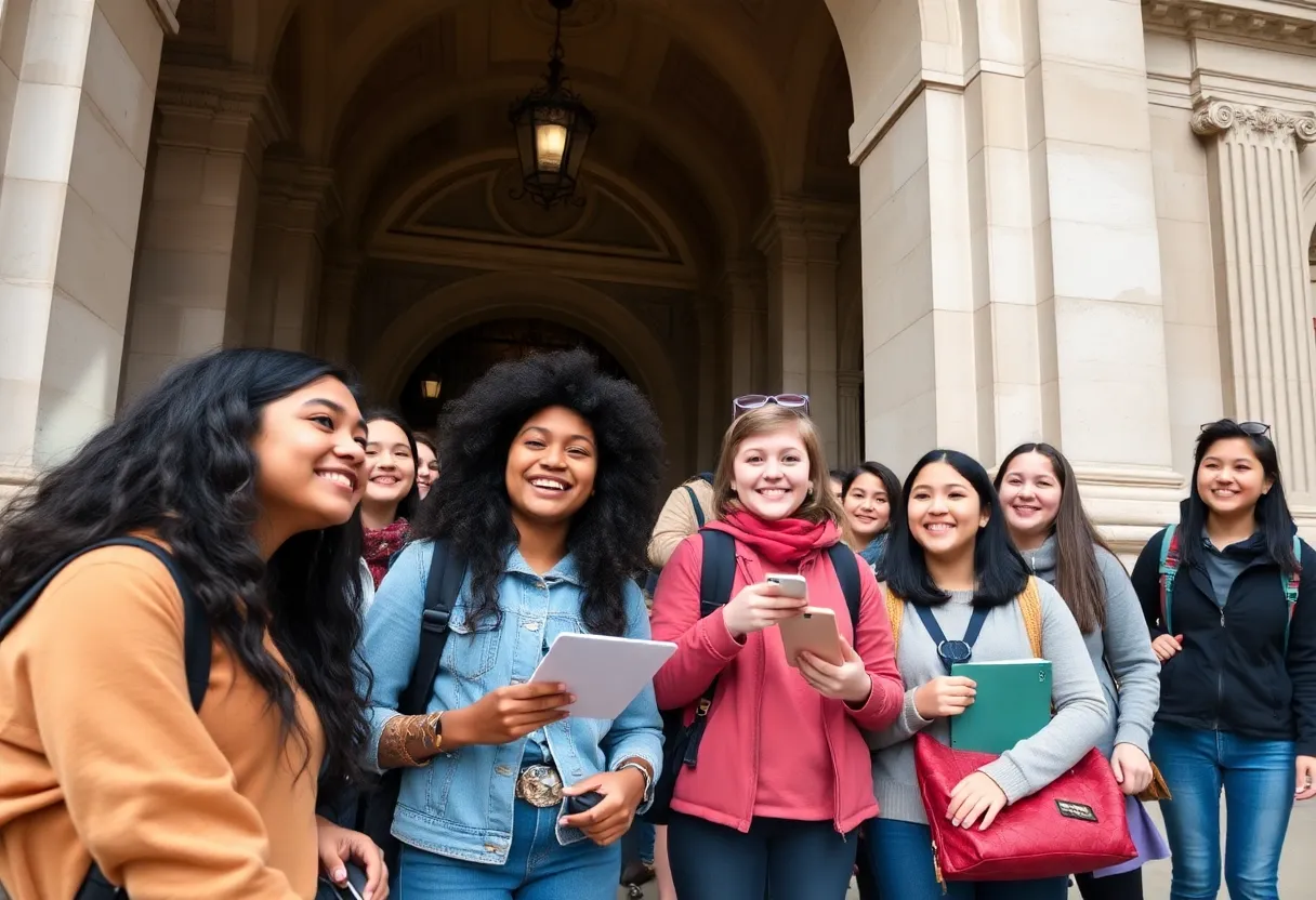 Eighth-graders from Zeta Charter Schools exploring the Capitol.