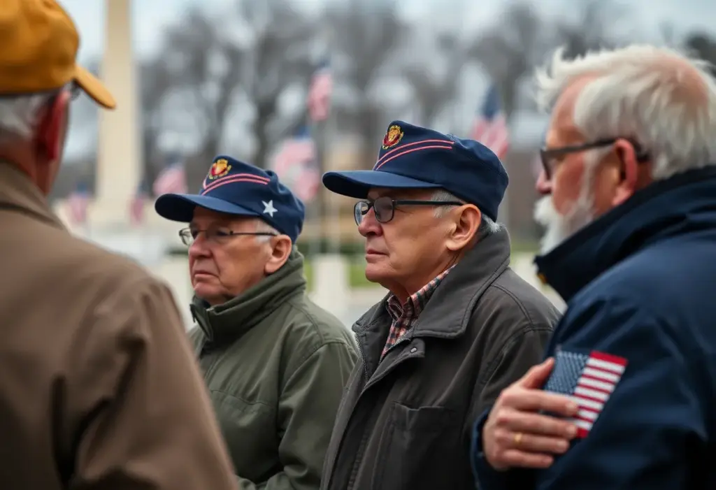 Veterans reflecting at memorials in Washington D.C.