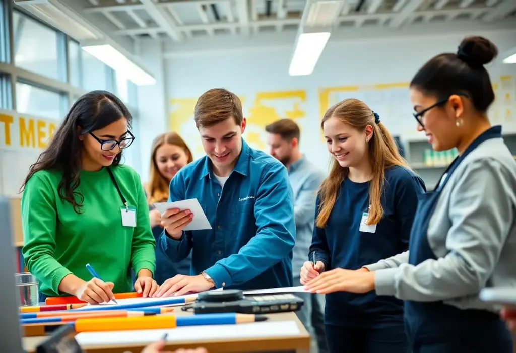 Students engaged in vocational education activities