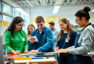 Students engaged in vocational education activities