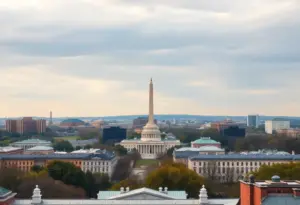 Panoramic view of Washington D.C. reflecting economic downturn