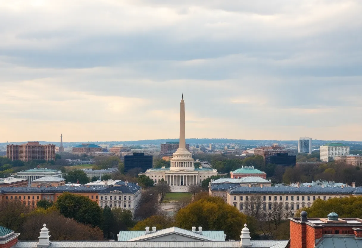 Panoramic view of Washington D.C. reflecting economic downturn