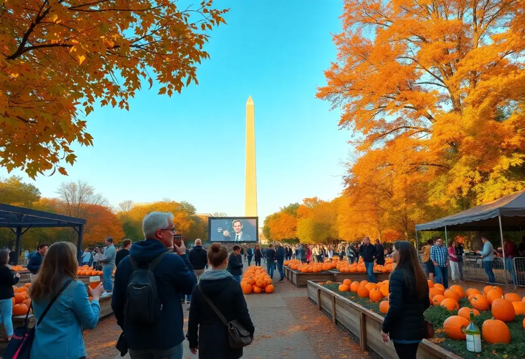 Families enjoying fall activities in Washington D.C.