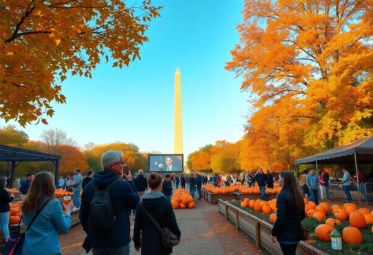 Families enjoying fall activities in Washington D.C.