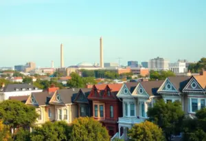 A view of residential homes in Washington D.C.