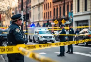 Police investigating a shooting scene in Washington D.C.