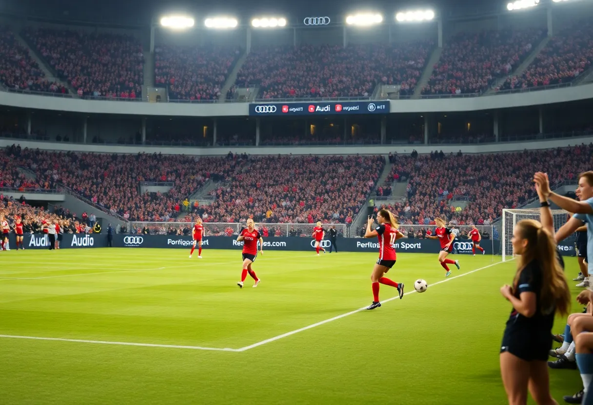 Enthusiastic fans at a Washington Spirit soccer match