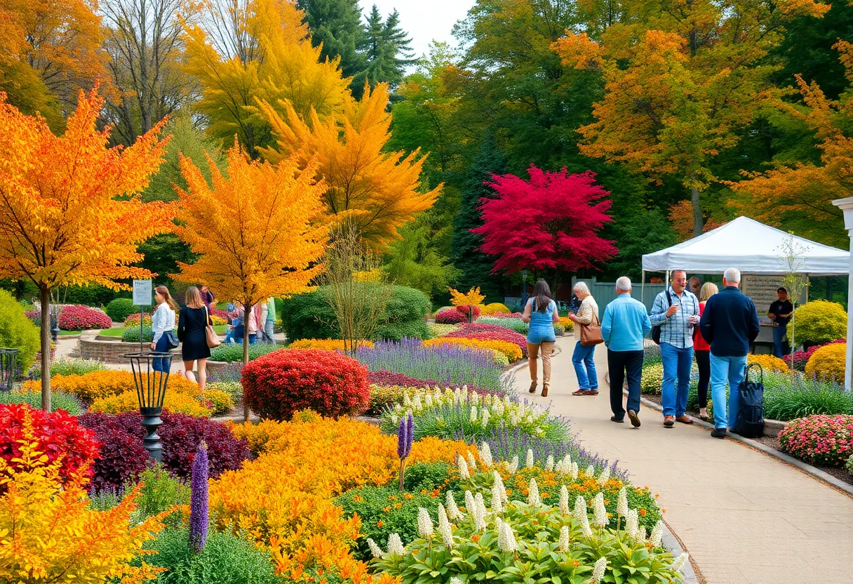 People enjoying autumn garden events in Washington DC