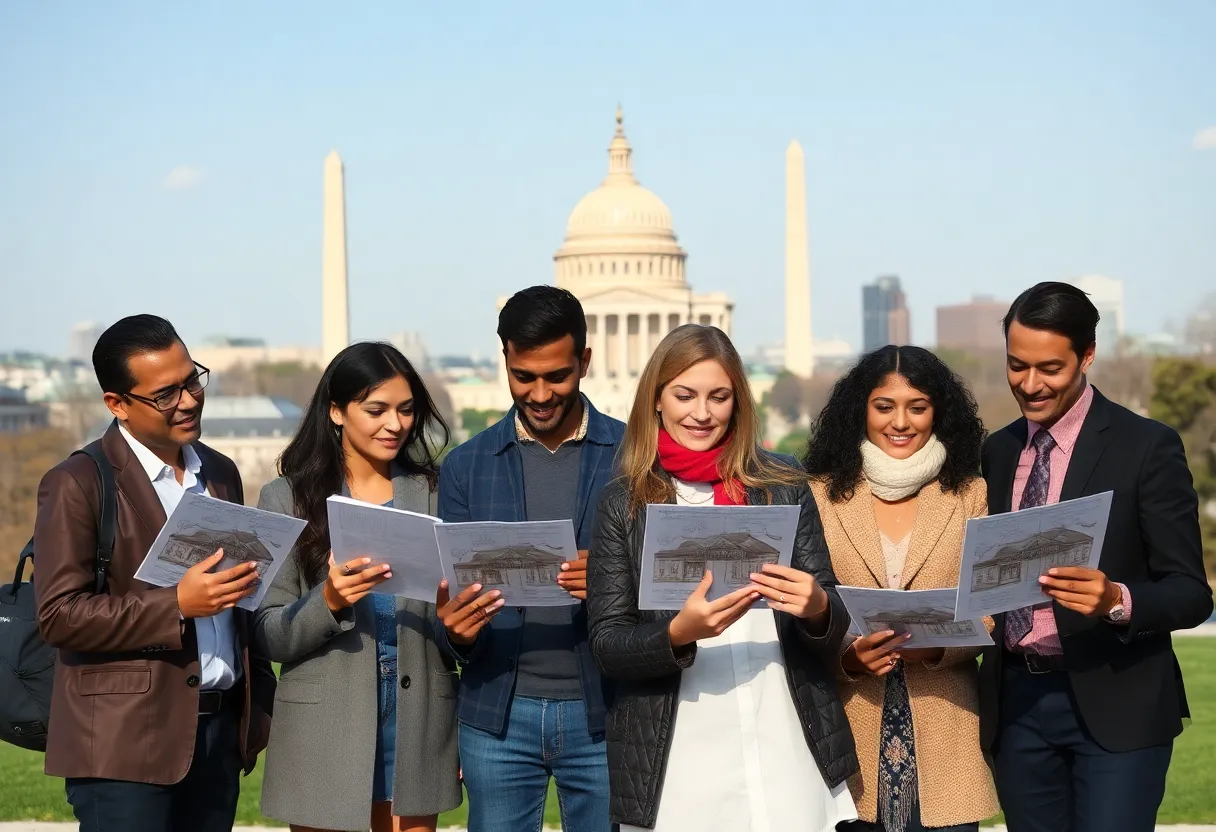 Homebuyers looking at property listings in Washington, DC