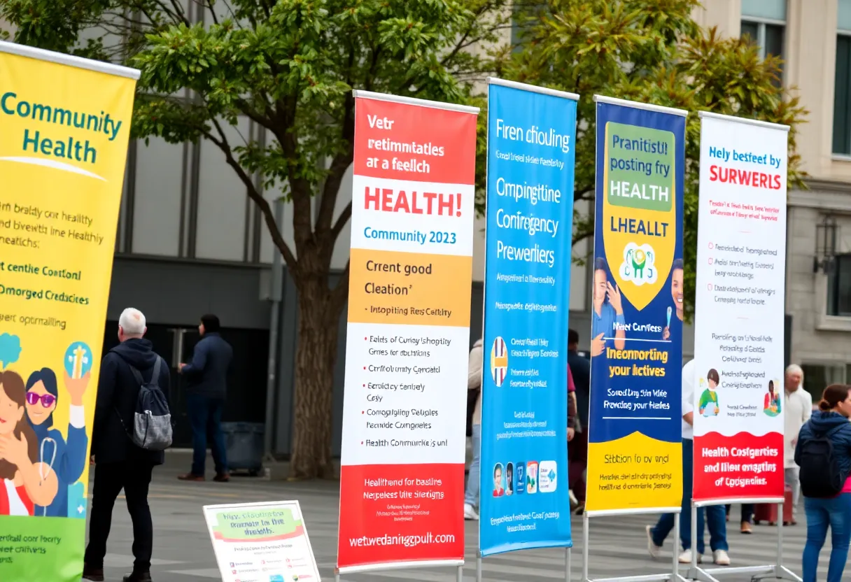 Collage of health event banners in Washington D.C.