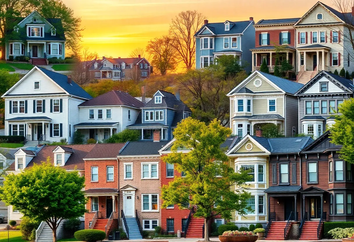 Collage of various homes in Washington DC neighborhoods