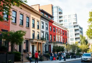 Neighborhood in Washington DC showcasing diverse real estate options.