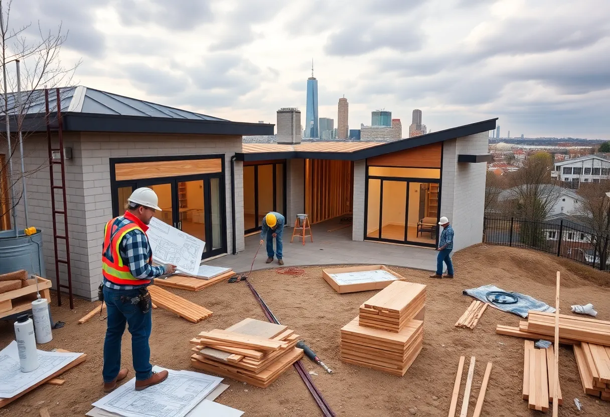 Construction site of a new home in Washington DC